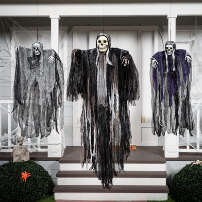 JOYIN Hanging Halloween Yard Decor – Family-Safe Reaper Set with No Sharp Edges and Cord-Hung Pet-Proof Placement