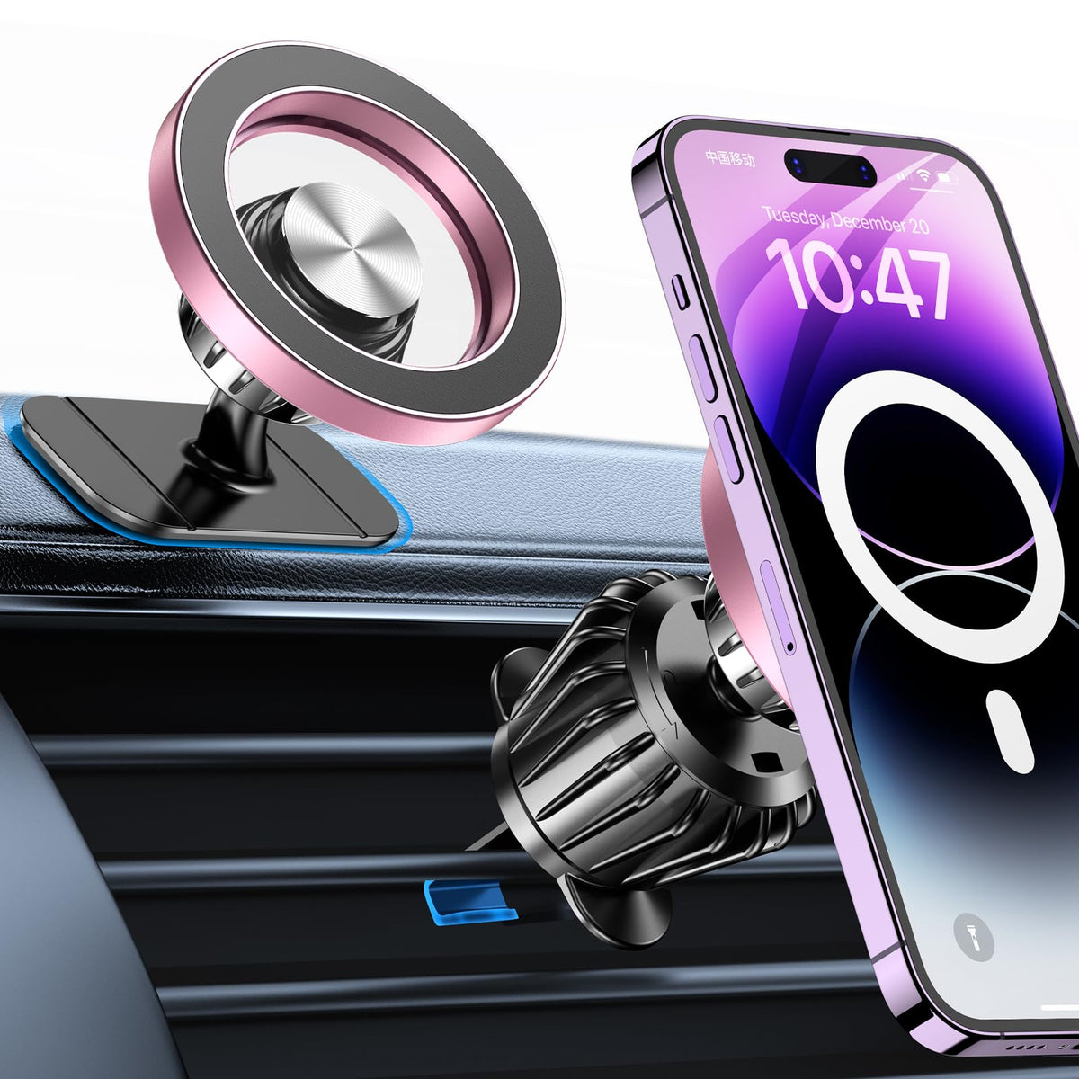 Kaistyle for Magsafe Car Mount【20 Strong Magnets】Magnetic Phone Holder for Car Phone Holder Mount Dash Mounted Holders Cell Phone Holders for Your Car Accessories for Women Men for iPhone 17 16 15 14