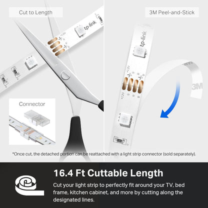 Kasa Smart LED Light Strip – Study Desk Ambient Backlight, Consistent Daylight LED for Work Sessions