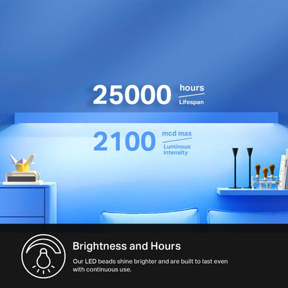 Kasa Smart Wi-Fi LED Strip RGBIC – Study and Work-From-Home Accent Light, 16M Colors with Timer for Consistent Focus Ritual