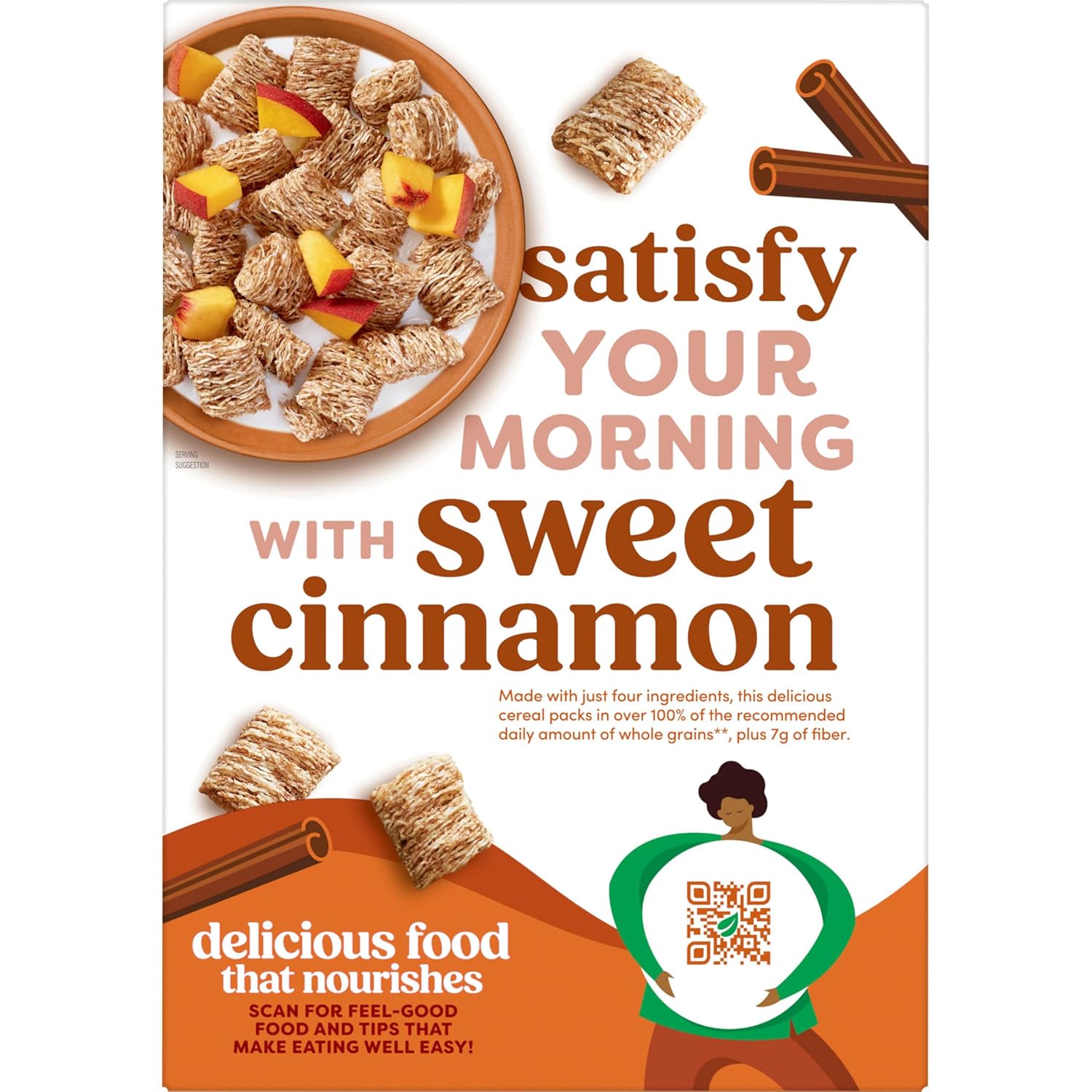 Kashi Cinnamon Harvest Cereal – Plant-Based Whole Grain Snack for Post-Workout Recovery and Fiber Goals, 18oz