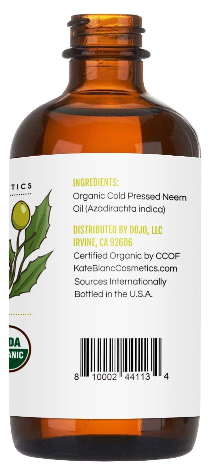 Kate Blanc Cosmetics Neem Oil for Skin, Hair & Face – Travel-Size Outdoor Companion for Hiking, Camping, and Patio Evenings