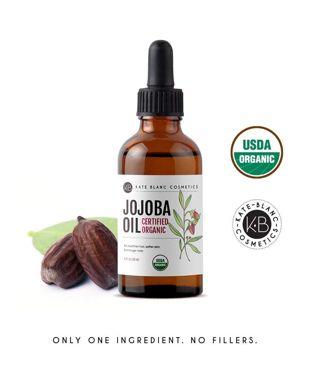 Kate Blanc Cosmetics Organic Jojoba Oil Vegan Cruelty Free Gift for Women Who Love Natural Skincare