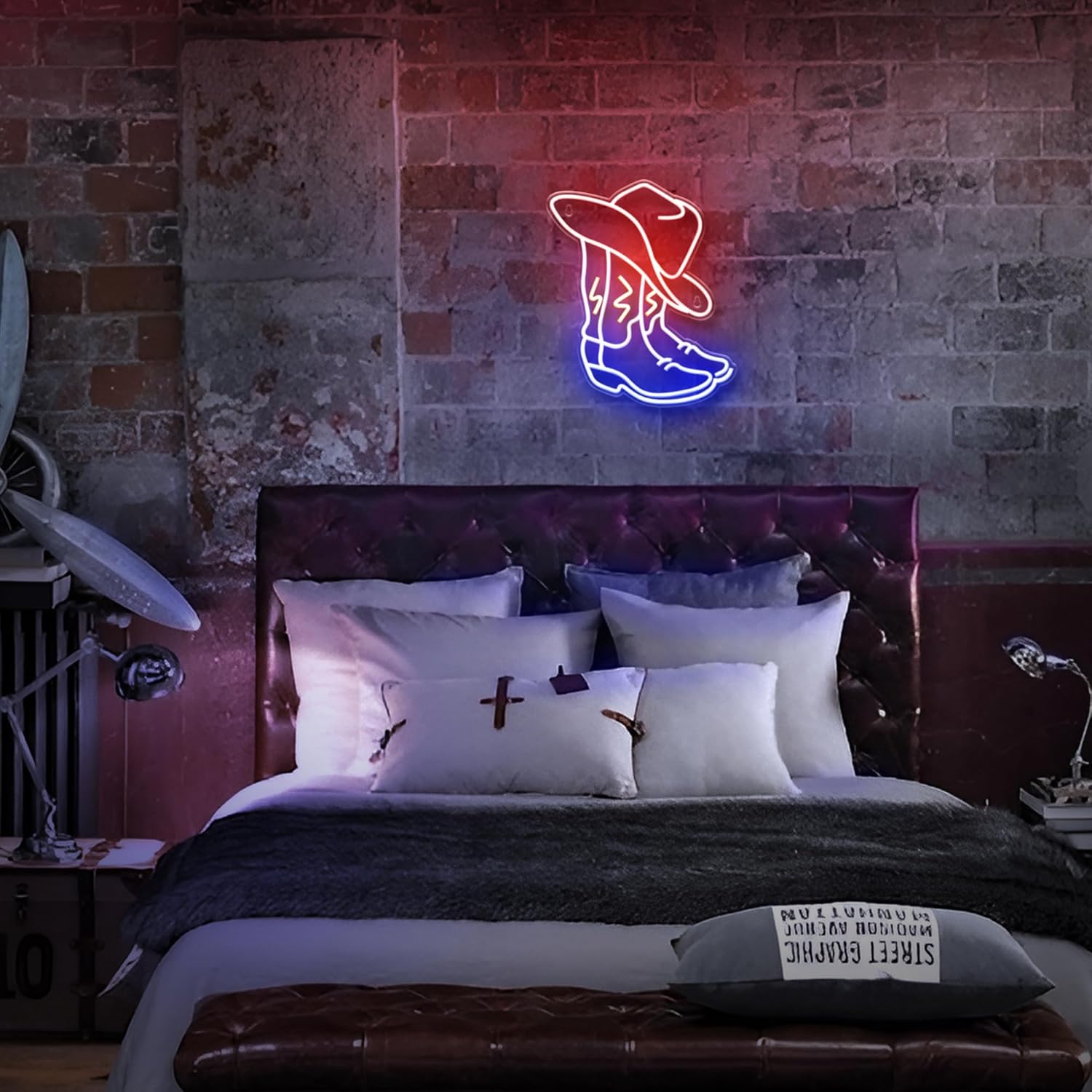 Kavaas Cowboy Boot Neon Sign – Valentine's Day Gift for Her, Western Home Bar and Ranch-Style Bedroom Decor with Warm Glow