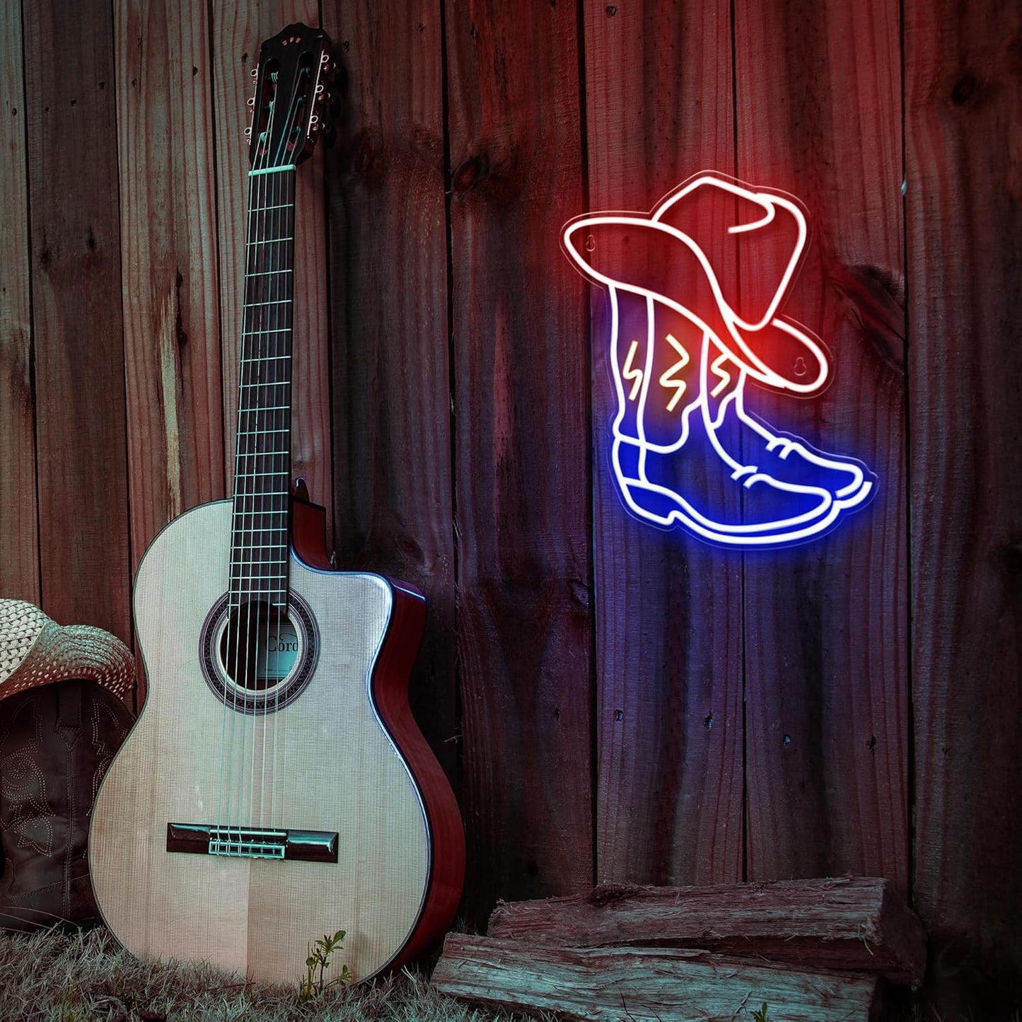 Kavaas Cowboy Boot Neon Sign – Valentine's Day Gift for Her, Western Home Bar and Ranch-Style Bedroom Decor with Warm Glow