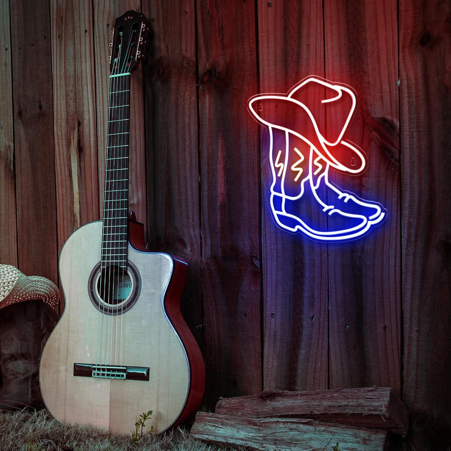 Kavaas Cowboy Boot Neon Sign – Valentine's Day Gift for Her, Western Home Bar and Ranch-Style Bedroom Decor with Warm Glow