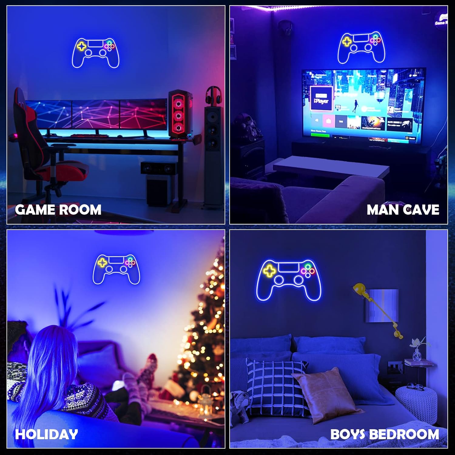 Kavaas Gamer Neon Sign – Fun LED Wall Light for Kids Gaming Corner, Lightweight Game Controller Bedroom Accent