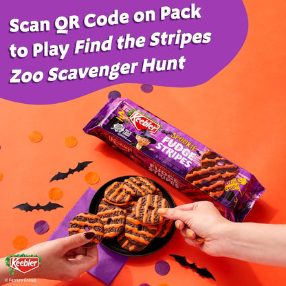 Keebler Spookie Fudge Stripes Cookies – Cute Spooky Season Snack for Kids' Pantry and Family Movie Nights, 9.5 oz