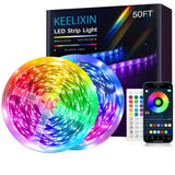 KEELIXIN LED Strip Lights 100ft Music Sync RGB with App & Remote for Bedroom Aesthetic and Living Room Ambiance