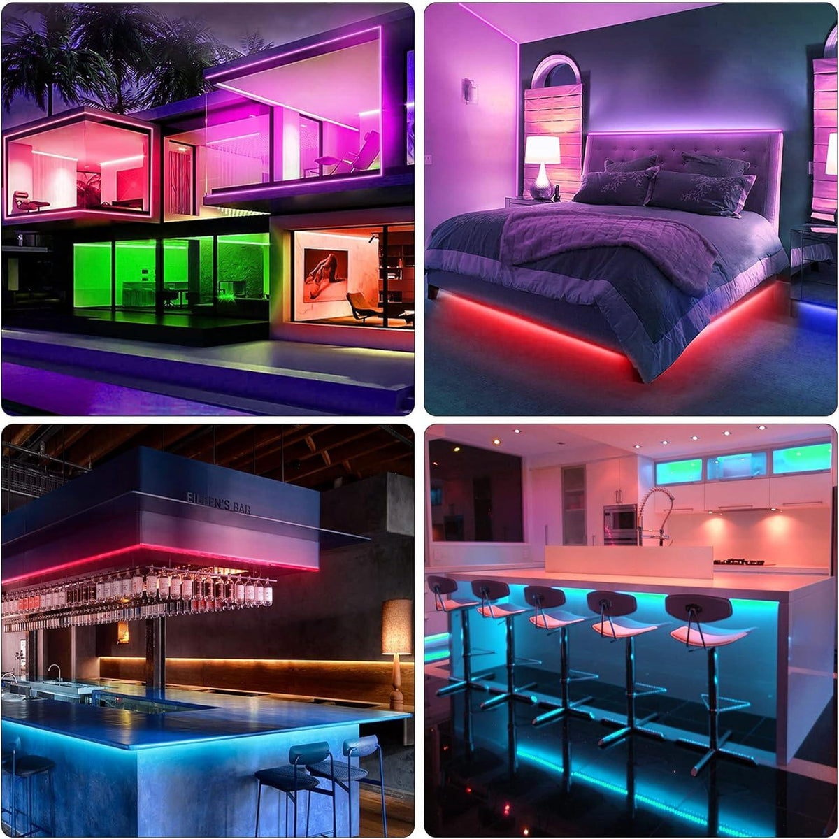 KEELIXIN LED Strip Lights 100ft Music Sync RGB with App & Remote for Bedroom Aesthetic and Living Room Ambiance
