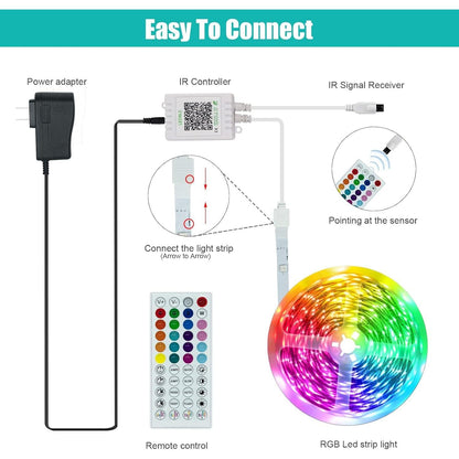 KEELIXIN LED Strip Lights 100ft Music Sync RGB with App & Remote for Bedroom Aesthetic and Living Room Ambiance