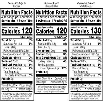 Kellogg's Gripz Sweet and Salty Mini Crackers – Slim Travel Snacks for Big-Rig Cab Lunches and Family Road Trip Stops