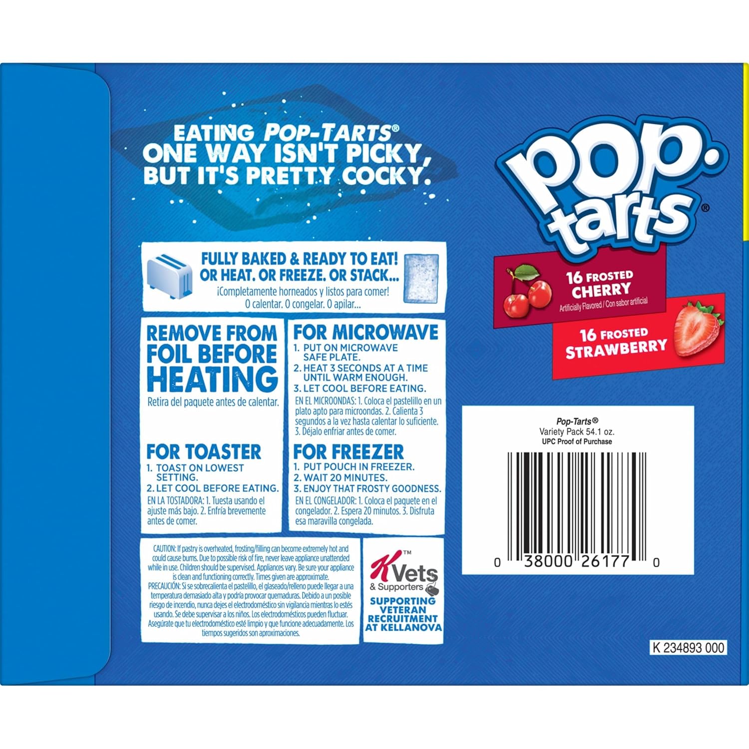 Kellogg's Pop-Tarts Frosted Strawberry and Cherry – Travel Snack for Early Flights and Long Drives, 32 Count