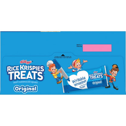 Kellogg's Rice Krispies Treats Crispy Marshmallow Squares – Pre-Portioned 90 Calorie Snack for Study Sessions and Exam Week Fueling