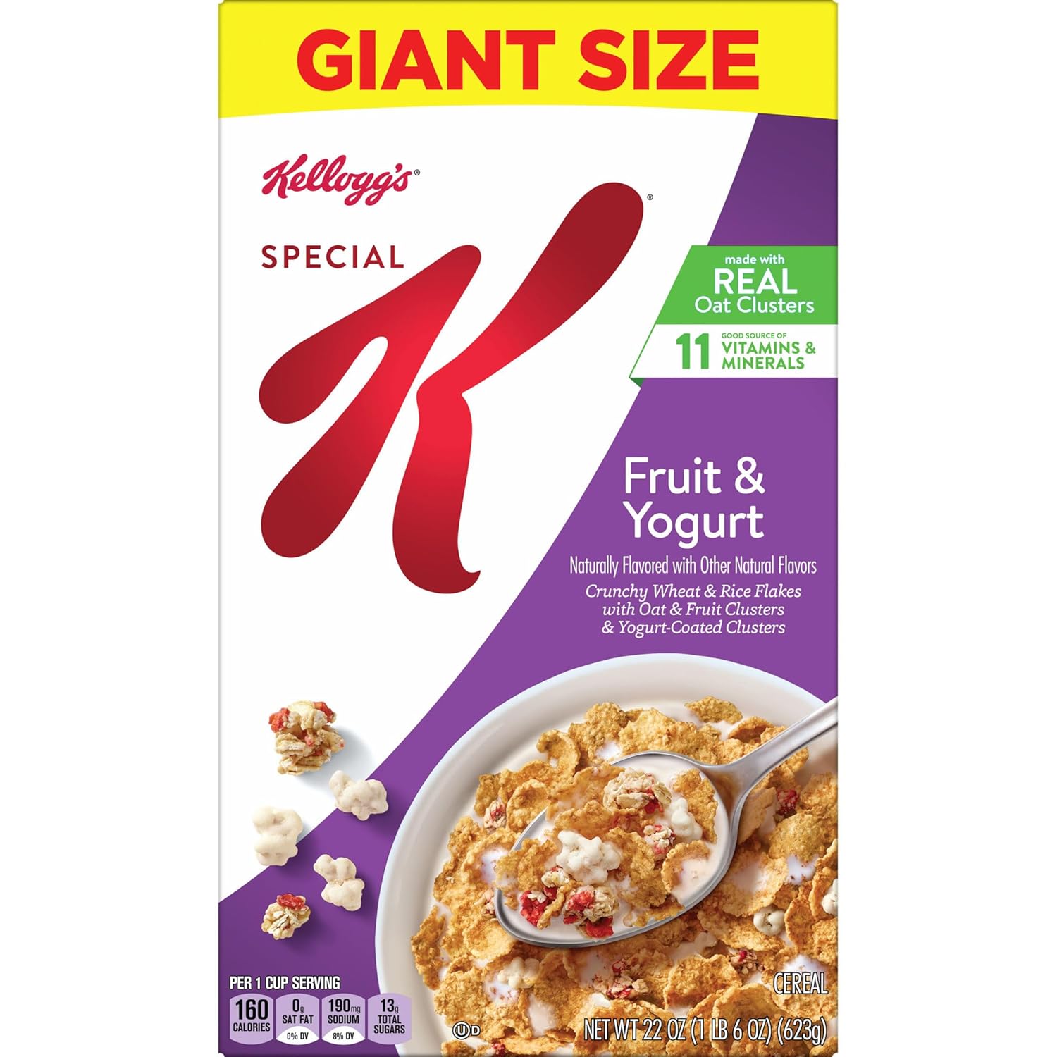 Kellogg's Special K Fruit and Yogurt Cereal – Quick Breakfast Cereal for Productive Home Office Routines, 22oz Giant Box