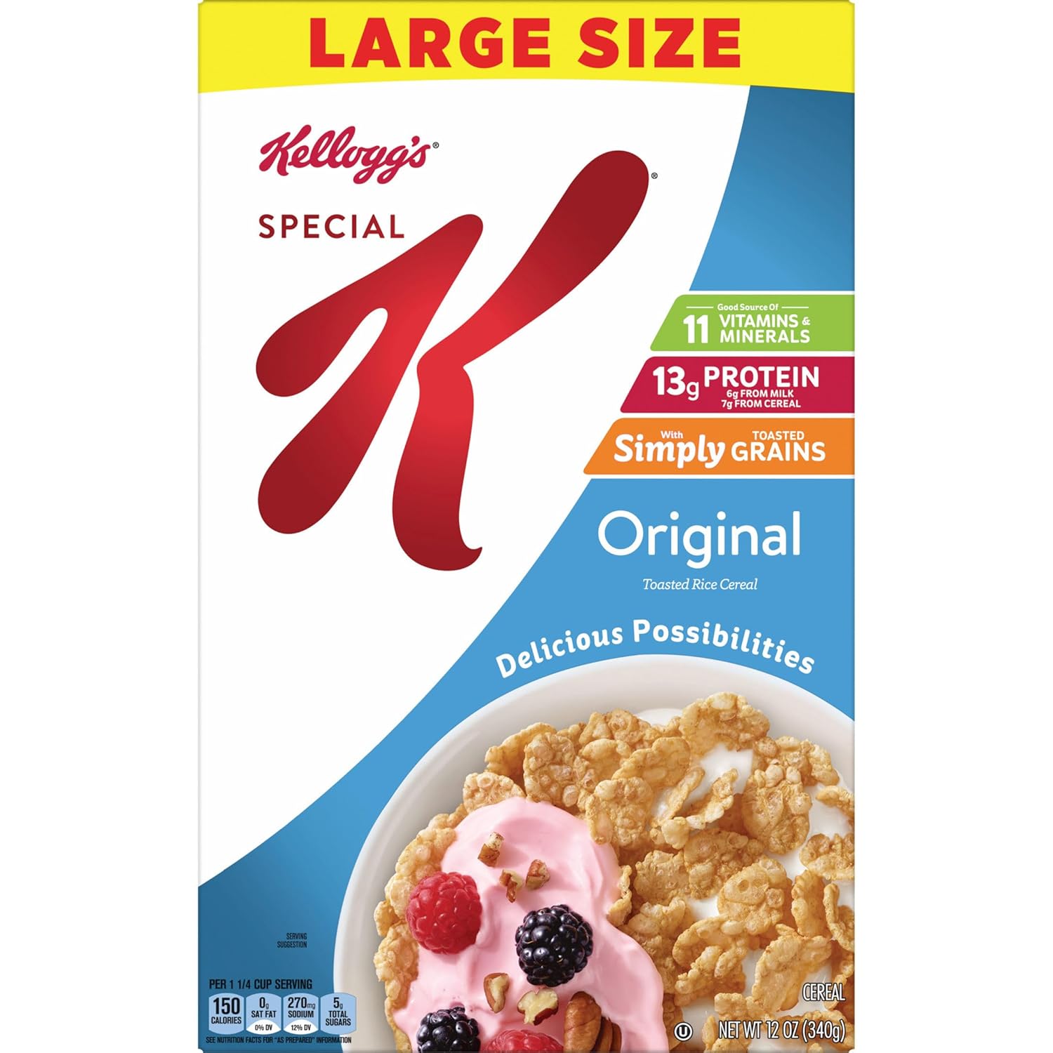 Kellogg's Special K Low-Fat Cereal – Efficient Pantry Solution for Parents and Professionals, Ready-to-Eat Original Flavor