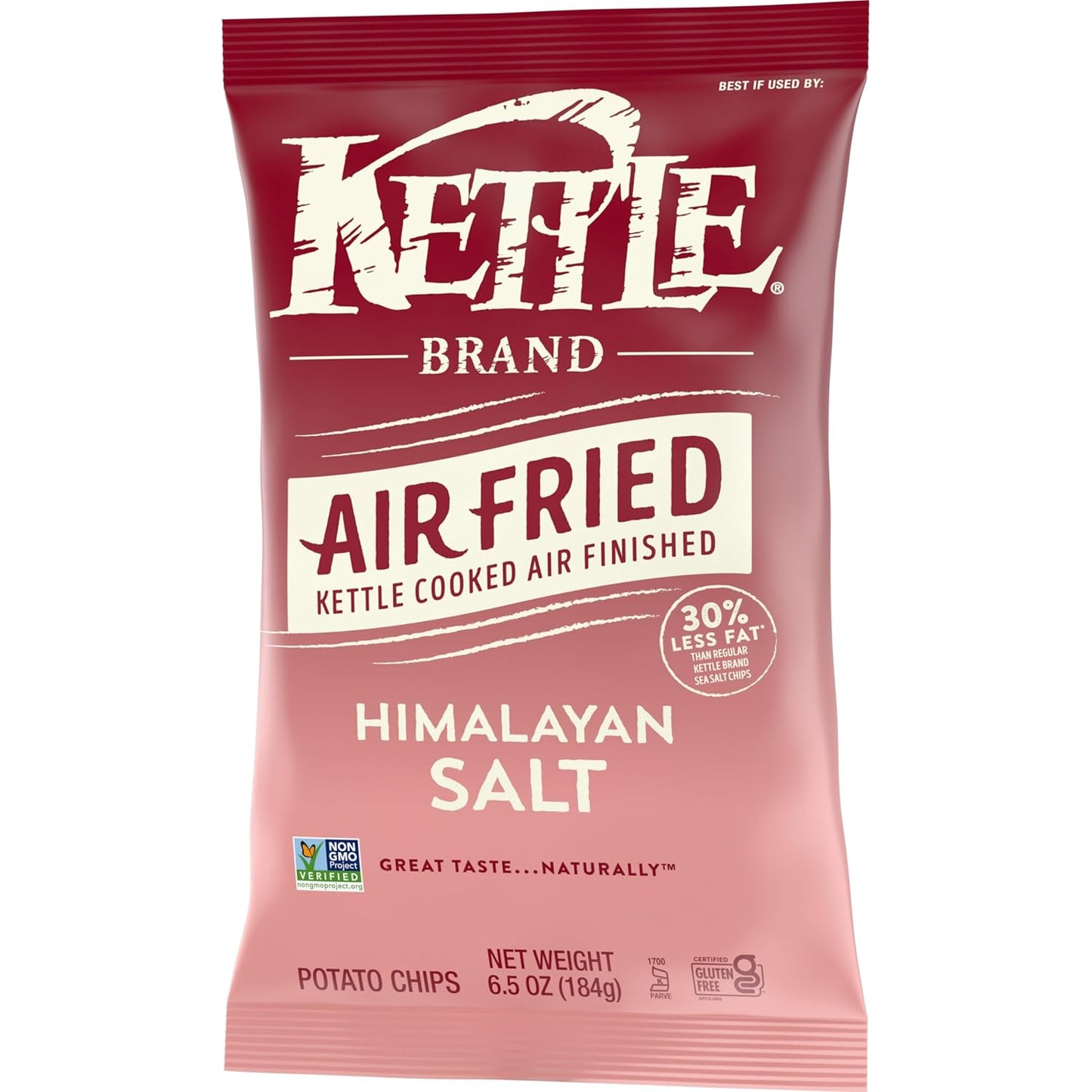 Kettle Brand Air Fried Sea Salt & Vinegar Chips – Crunchy Companion for Camping and Backyard Cookouts, 6.5 oz