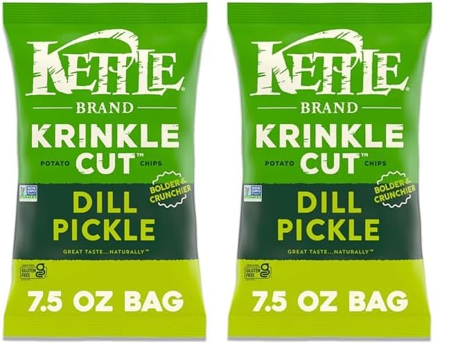 Kettle Brand Potato Chips Krinkle Cut Truffle and Sea Salt, 7.5 Oz – Durable Kettle Chips for Patio Dining and Tailgates
