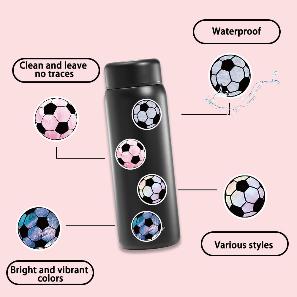 KickOff Kings 150-Piece Soccer Sticker Collection for Man Caves and Kids Rooms, Color-Rich Vinyl Decals for Bulletin Boards and Lamps