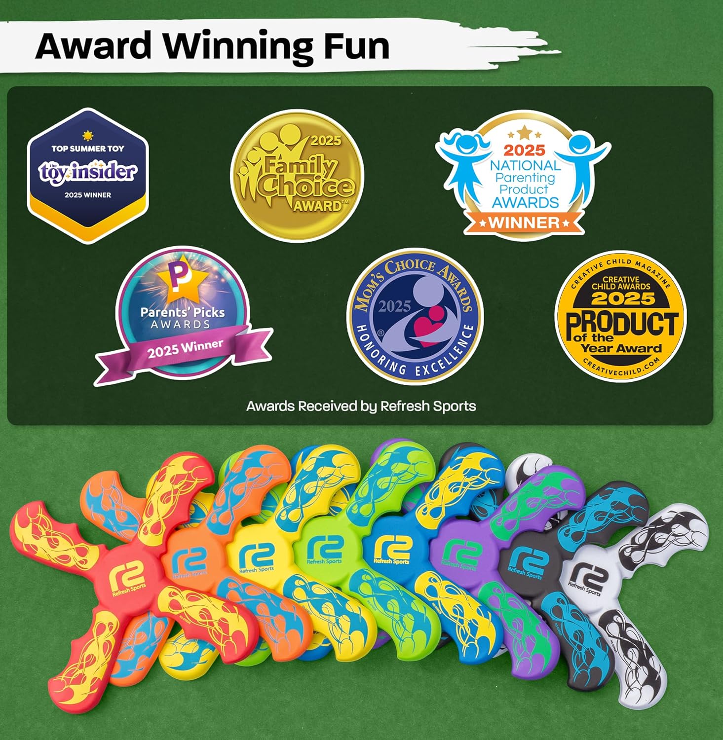 Kids Outdoor Boomerang Toy - Soft EVA Foam Set of 2, Safe for Playroom and Backyard