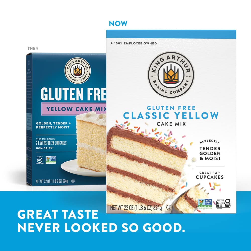 King Arthur Gluten-Free Yellow Cake Mix – Dairy-Free Indulgence Without the Digestive Trade-Off, 22 oz