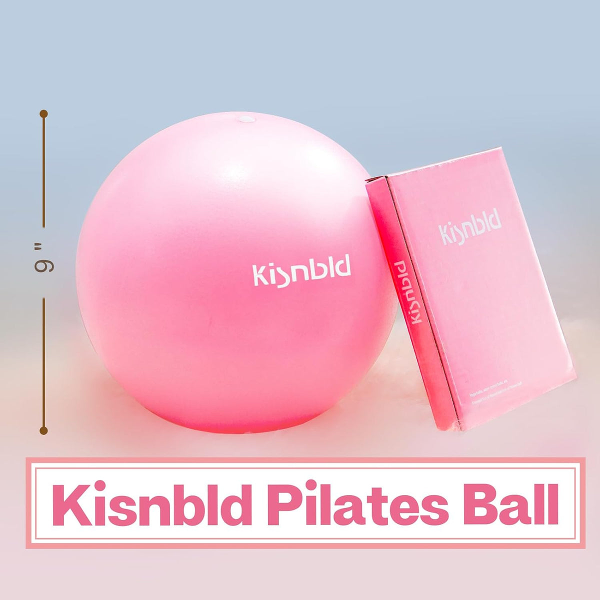 kisnbld Anti-Burst Yoga Ball for Pilates Practice, Lightweight Stretch and Balance Prop for Mindful Movement