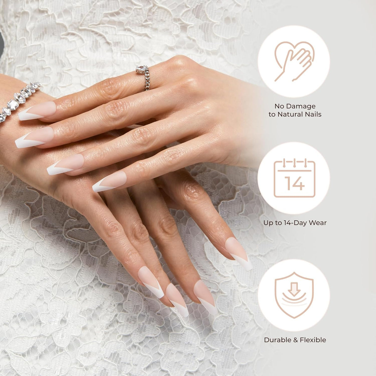 KISS Classy Press On Nails 'Dashing' – Simple, All-in-One Manicure Kit for the Intentional Beauty Routine