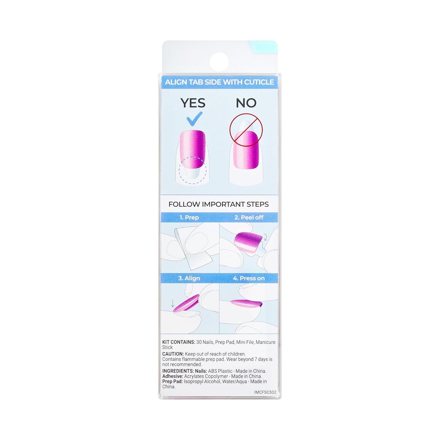 KISS imPRESS Color FX Press On Nails – Quick Pre-Meeting Manicure for Busy Professionals, Short Squoval Pink Finish