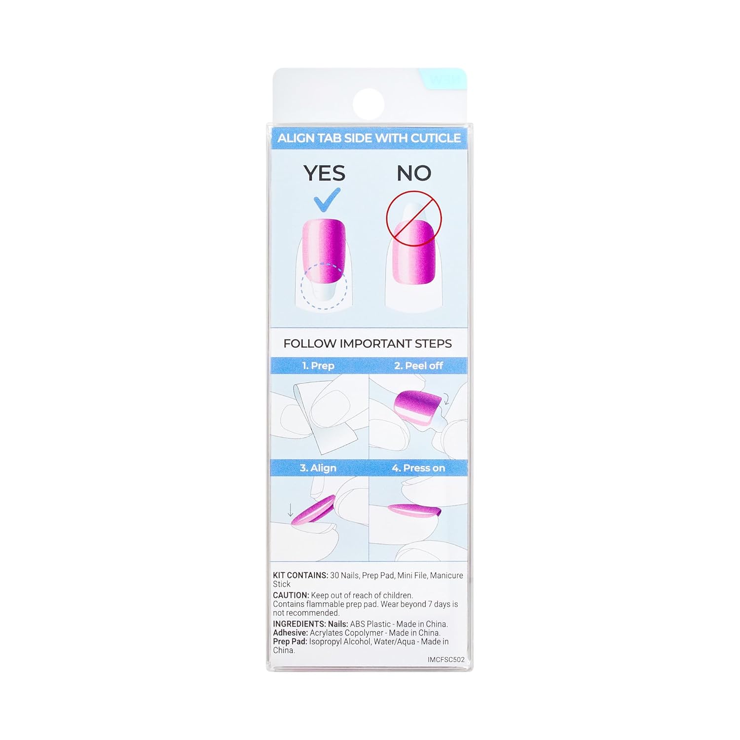 KISS imPRESS Color FX Press On Nails – Quick Pre-Meeting Manicure for Busy Professionals, Short Squoval Pink Finish