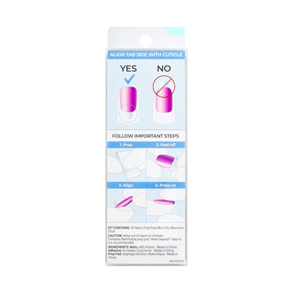 KISS imPRESS Color FX Press On Nails – Quick Pre-Meeting Manicure for Busy Professionals, Short Squoval Pink Finish