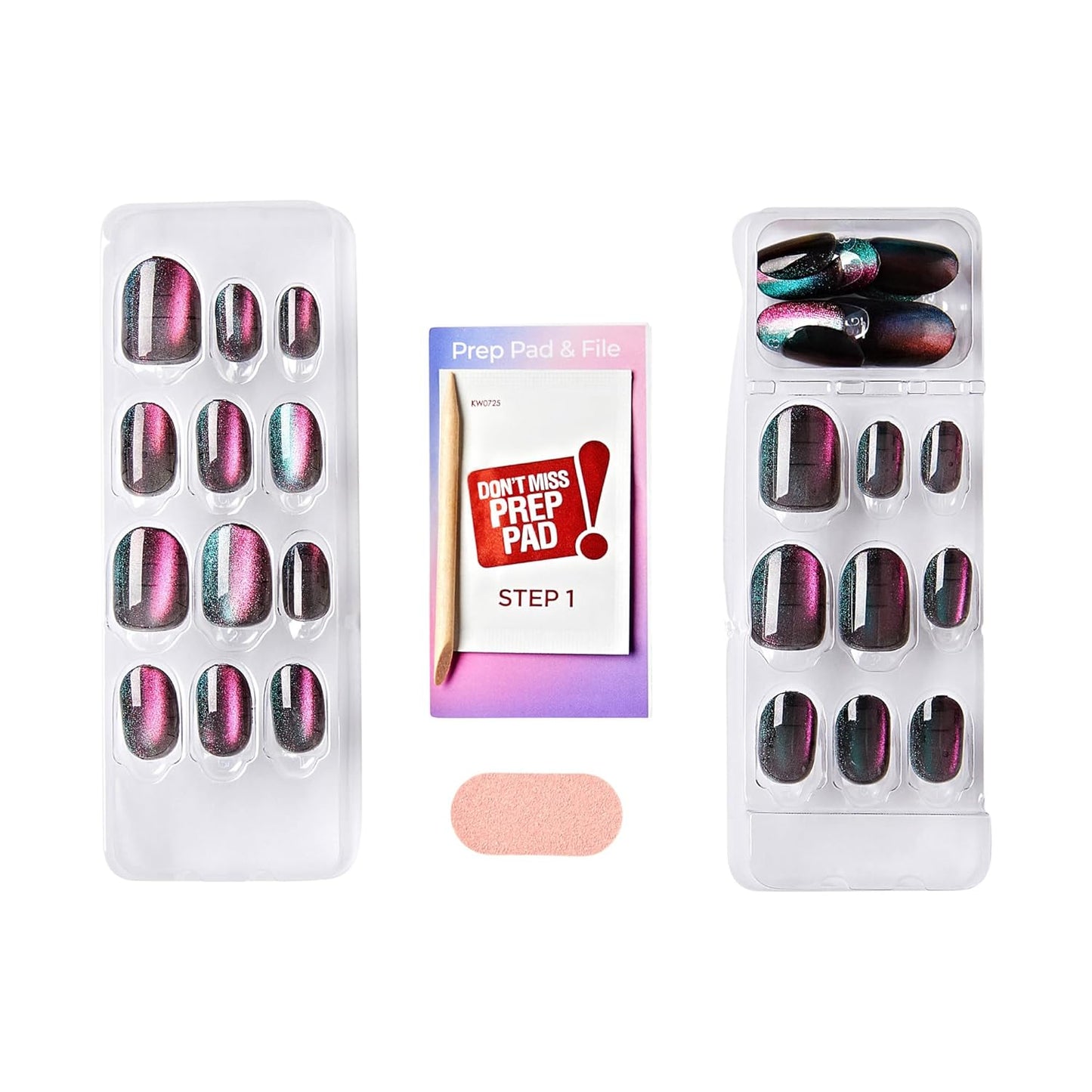 KISS imPRESS colorFX Before Hours Black Press-On Nails, Luxury Salon-Quality Chrome Finish, $70 Manicure Alternative