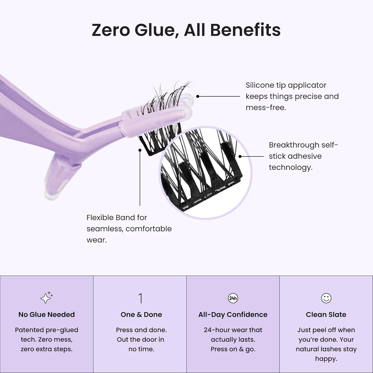 KISS imPRESS Falsies Self-Adhesive Lash Clusters – Sensitive-Eye Safe Press-On Eyelashes, No Glue Irritation