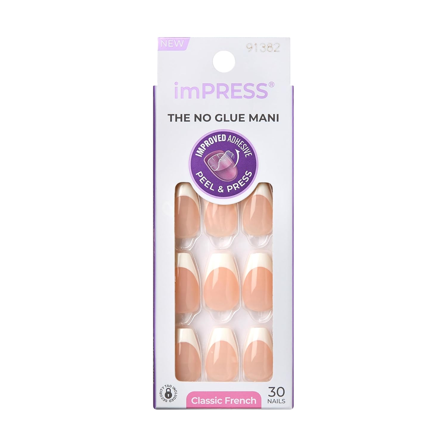 KISS imPRESS Ideal French Press On Nails – Parent-Approved Dorm Room Manicure for Teen Girls and First-Time Nail Users