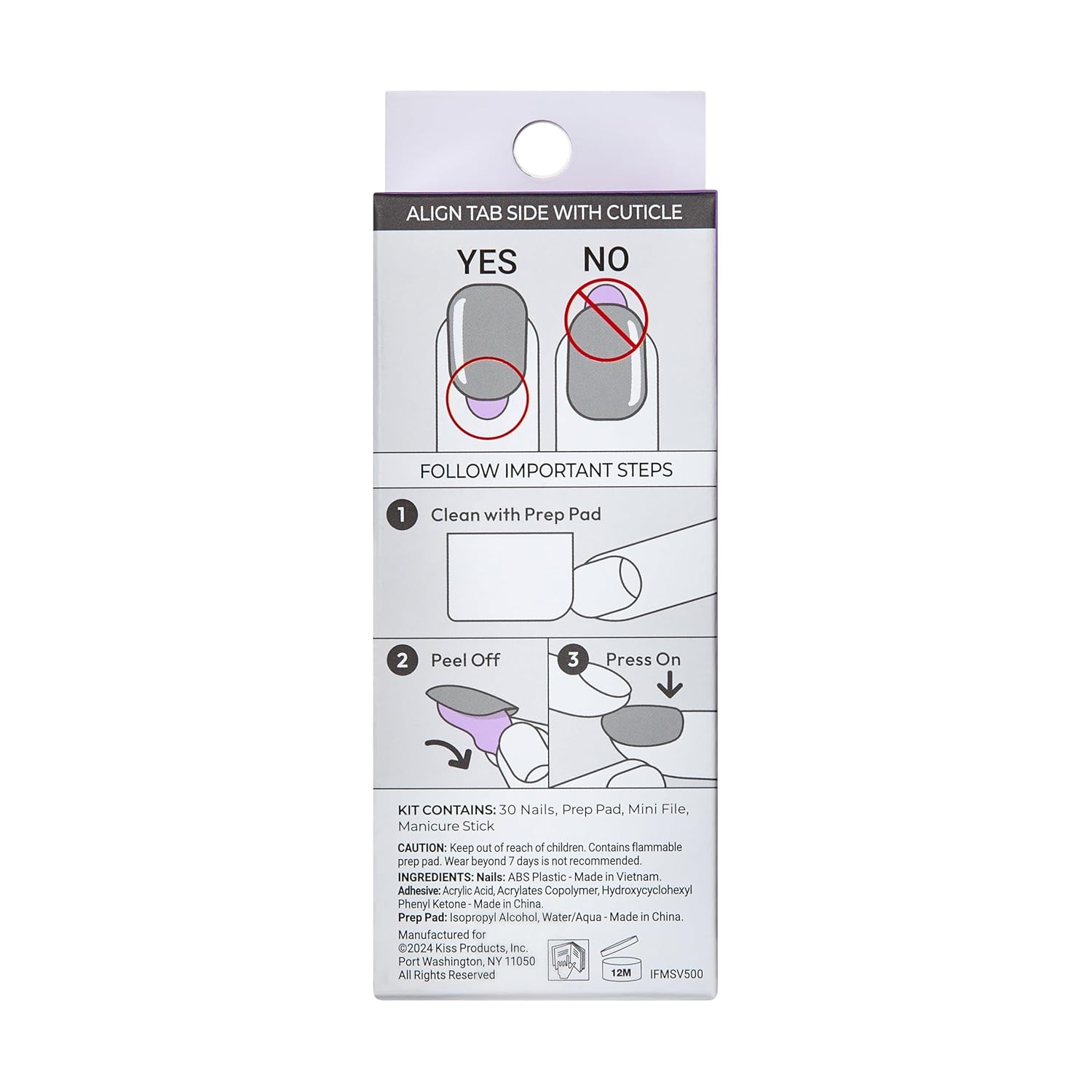 KISS imPRESS Ideal French Press On Nails – Parent-Approved Dorm Room Manicure for Teen Girls and First-Time Nail Users
