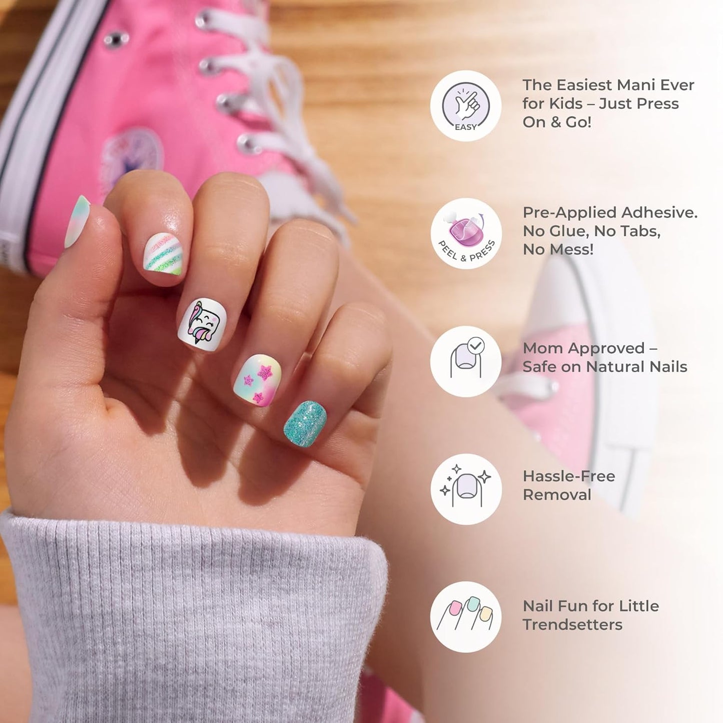 KISS imPRESS Mini Press On Nails – Chemical-Free Glue Free Manicure for Health Conscious Moms