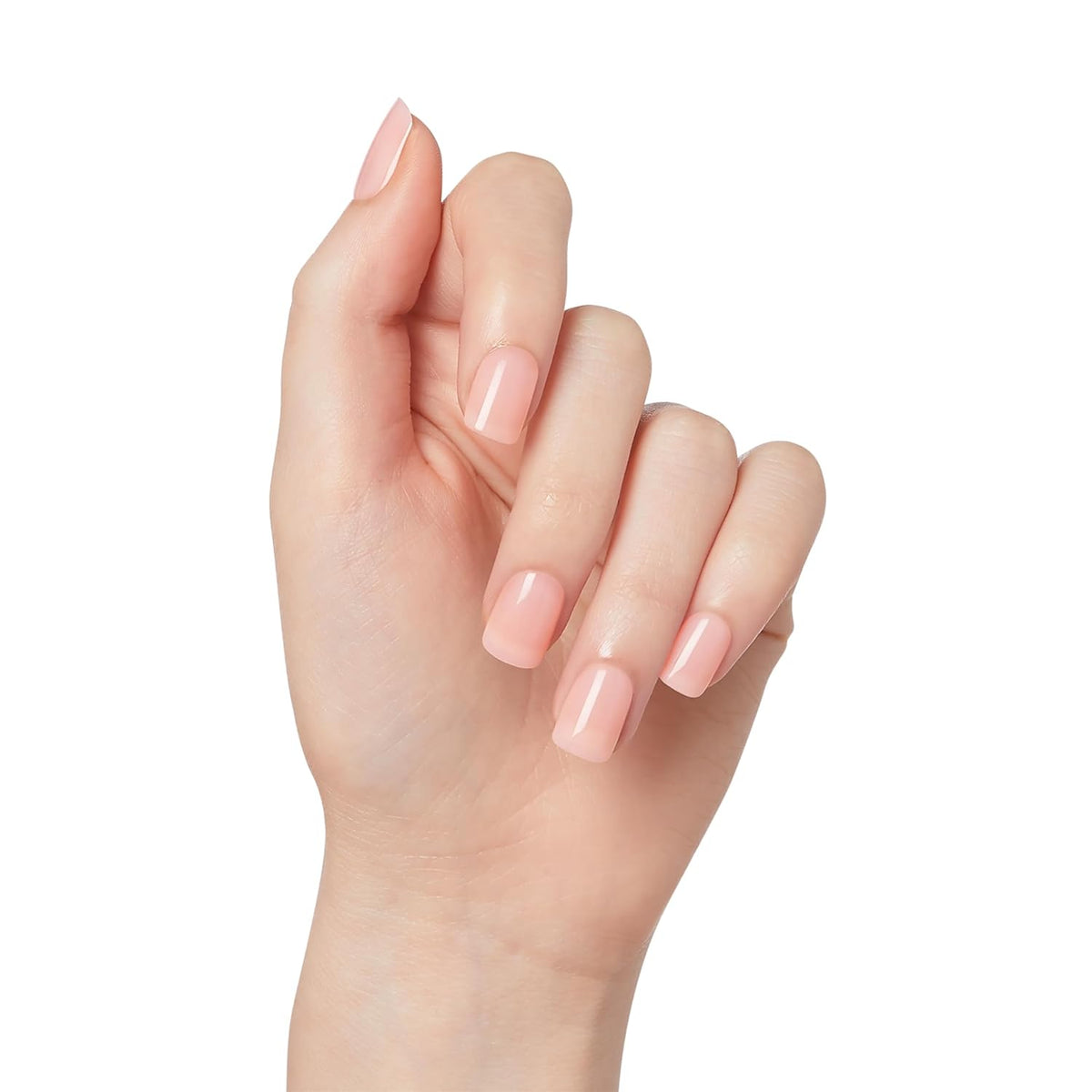 KISS imPRESS Press On Nails 'Instinct' – Five Minute Me Time Manicure for Wind Down Bath Routine, Pink Nude Squoval Short