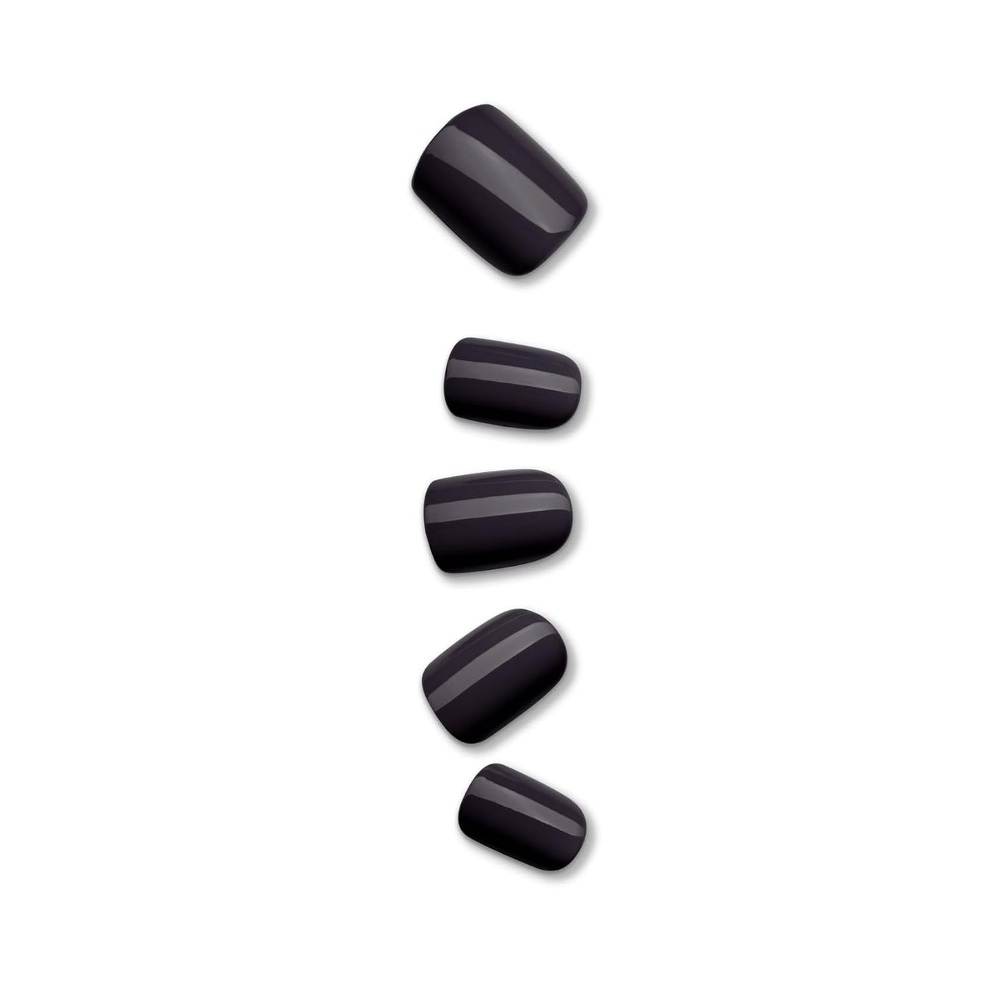 KISS imPRESS Press On Nails – Understated All Black Finish for Minimalist Bedroom Routines, 30 Pack