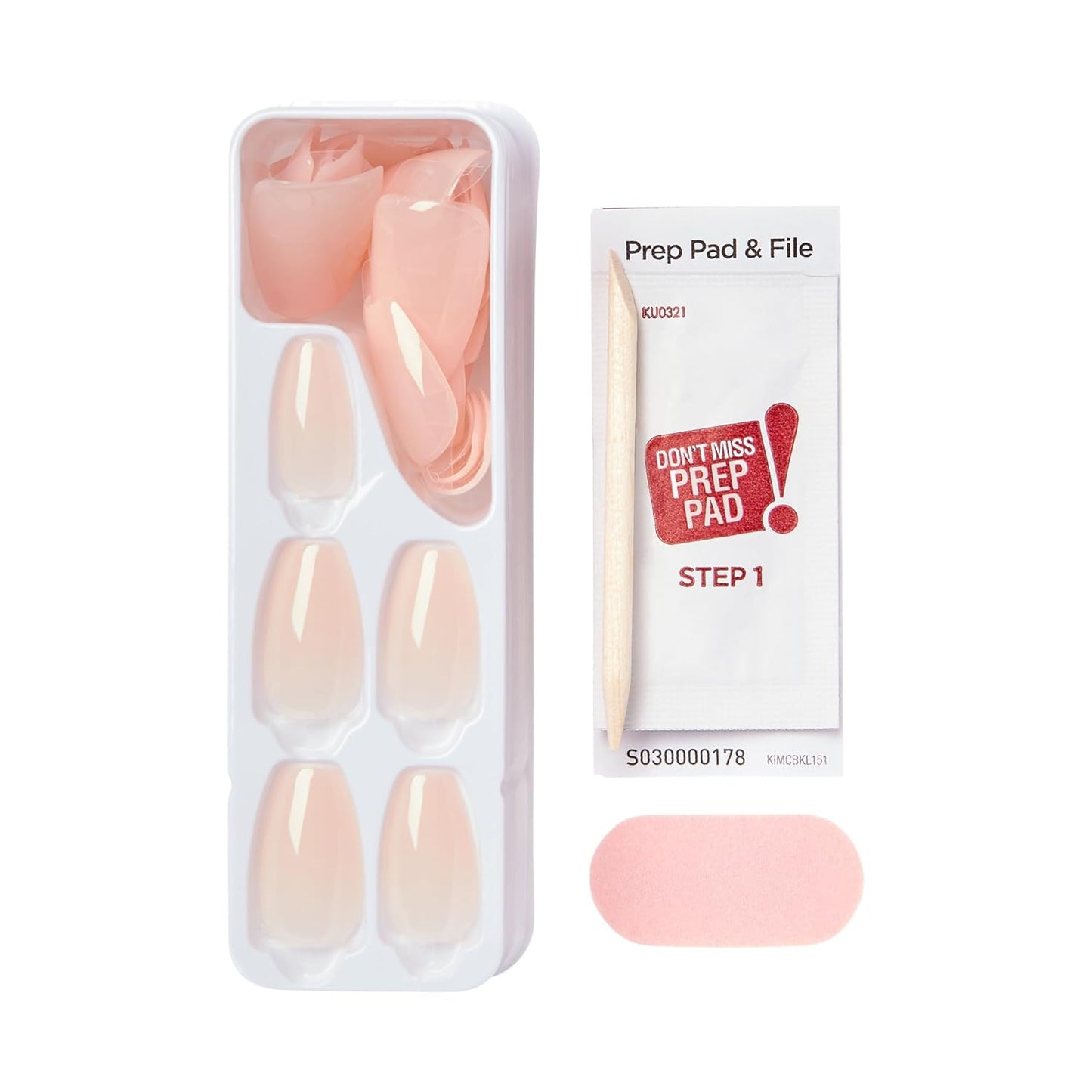 KISS imPRESS Serendipity Coffin Press Ons – Luxury-Inspired Medium Nails with PureFit Slim Profile, All-Inclusive Kit for a High-End Manicure Finish
