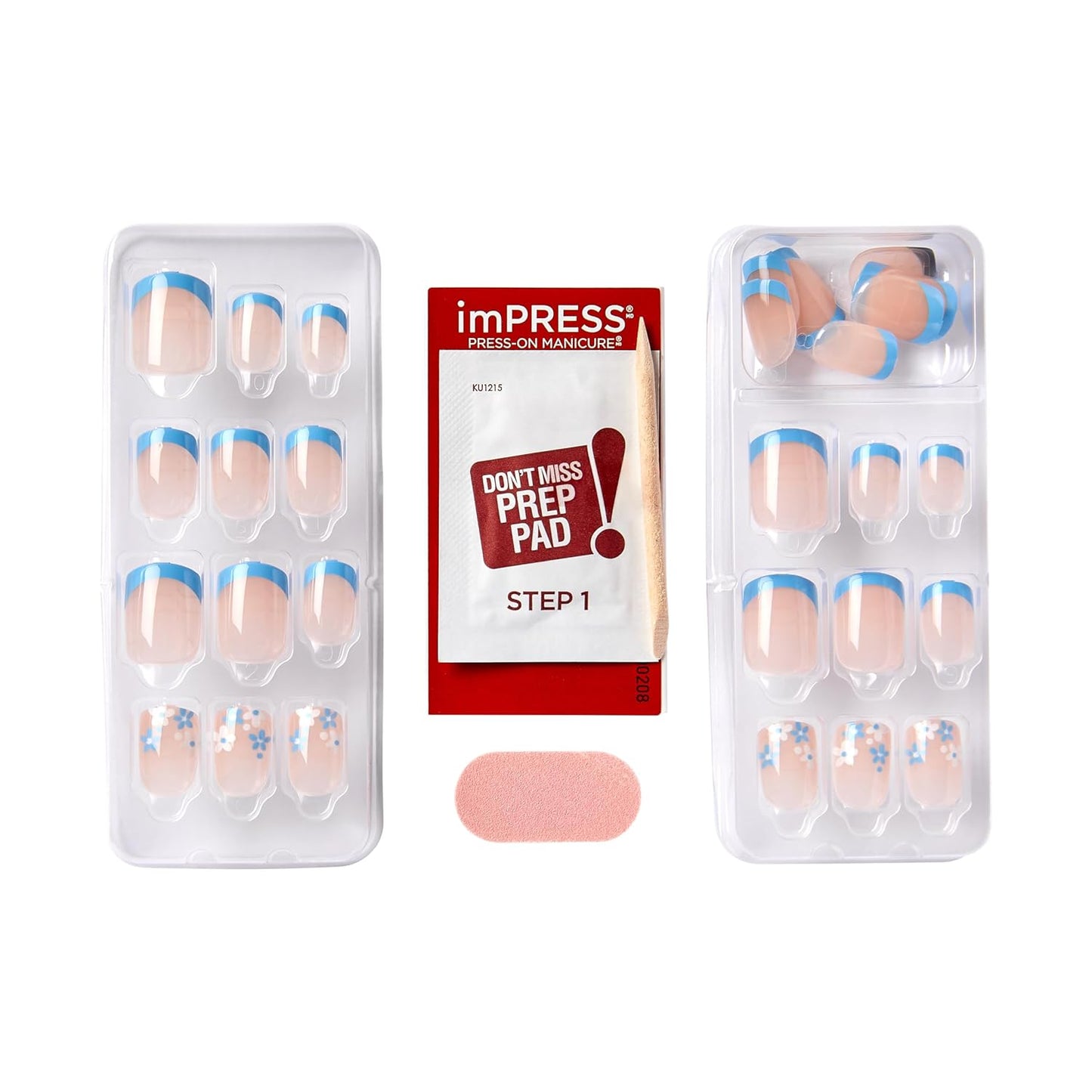 KISS imPRESS Snooze Press On Nails for At Home Pampering, Glue Free French Manicure Ritual for Bathroom and Vanity Time