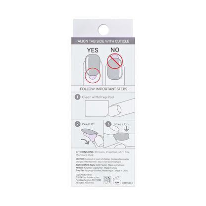 KISS imPRESS Snooze Press On Nails for At Home Pampering, Glue Free French Manicure Ritual for Bathroom and Vanity Time