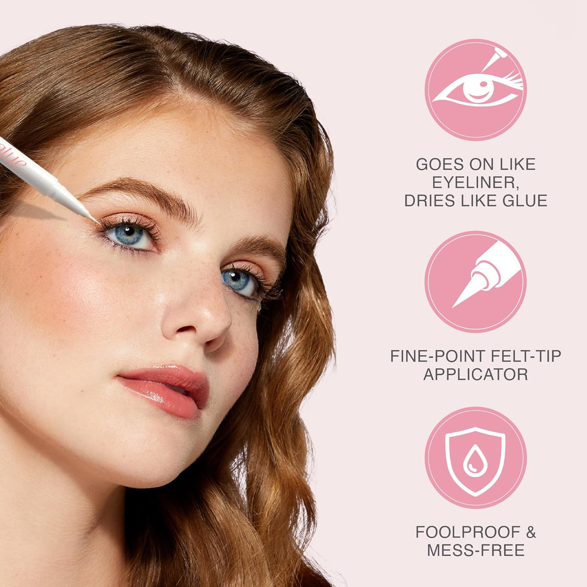 KISS Lash Glueliner – Calm Evening Beauty Routine, Unscented Waterproof Liner and Lash Glue in One Pen
