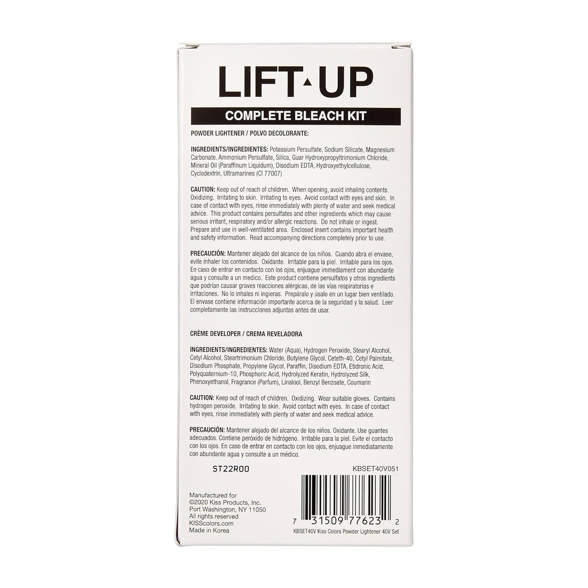 KISS Lift Up Hair Lightening Kit – Streamlined Icy Silver Toner with Everything Included