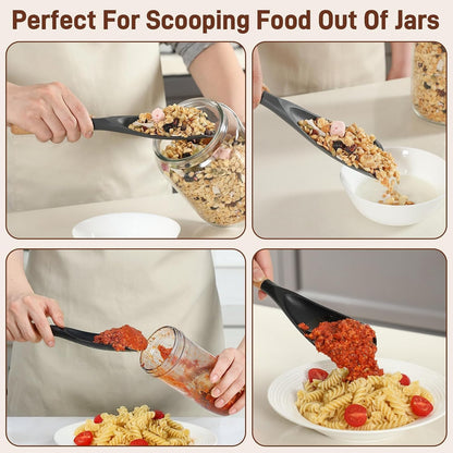 KitchenCo Oven Safe Silicone Spoon Spatula Set – Reliable High-Heat Cooking Without Melting or Warping
