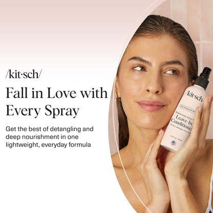 Kitsch Argan Milk Leave In Conditioner Spray – Neutral Scented Leave In for Intentional Hair Care, Uncomplicated Routine