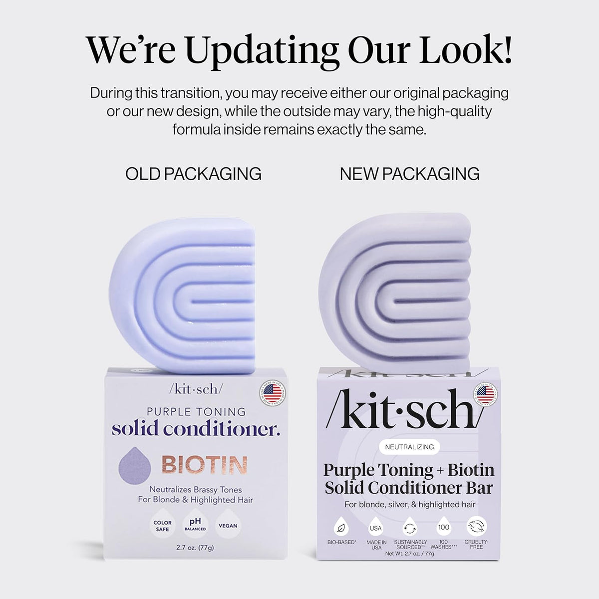 Kitsch Biotin Toning Conditioner Bar – Evening Wind-Down Hair Treatment for Blonde and Grey Hair