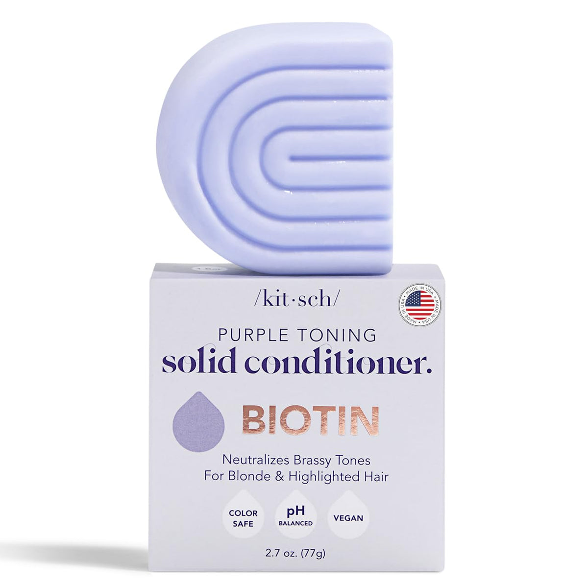 Kitsch Biotin Toning Conditioner Bar – Evening Wind-Down Hair Treatment for Blonde and Grey Hair