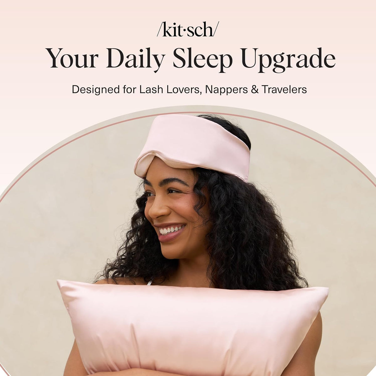 Kitsch Contour Pillow Eye Mask – Patio Napping and Outdoor Day Sleep Solution, Adjustable Blackout Blindfold