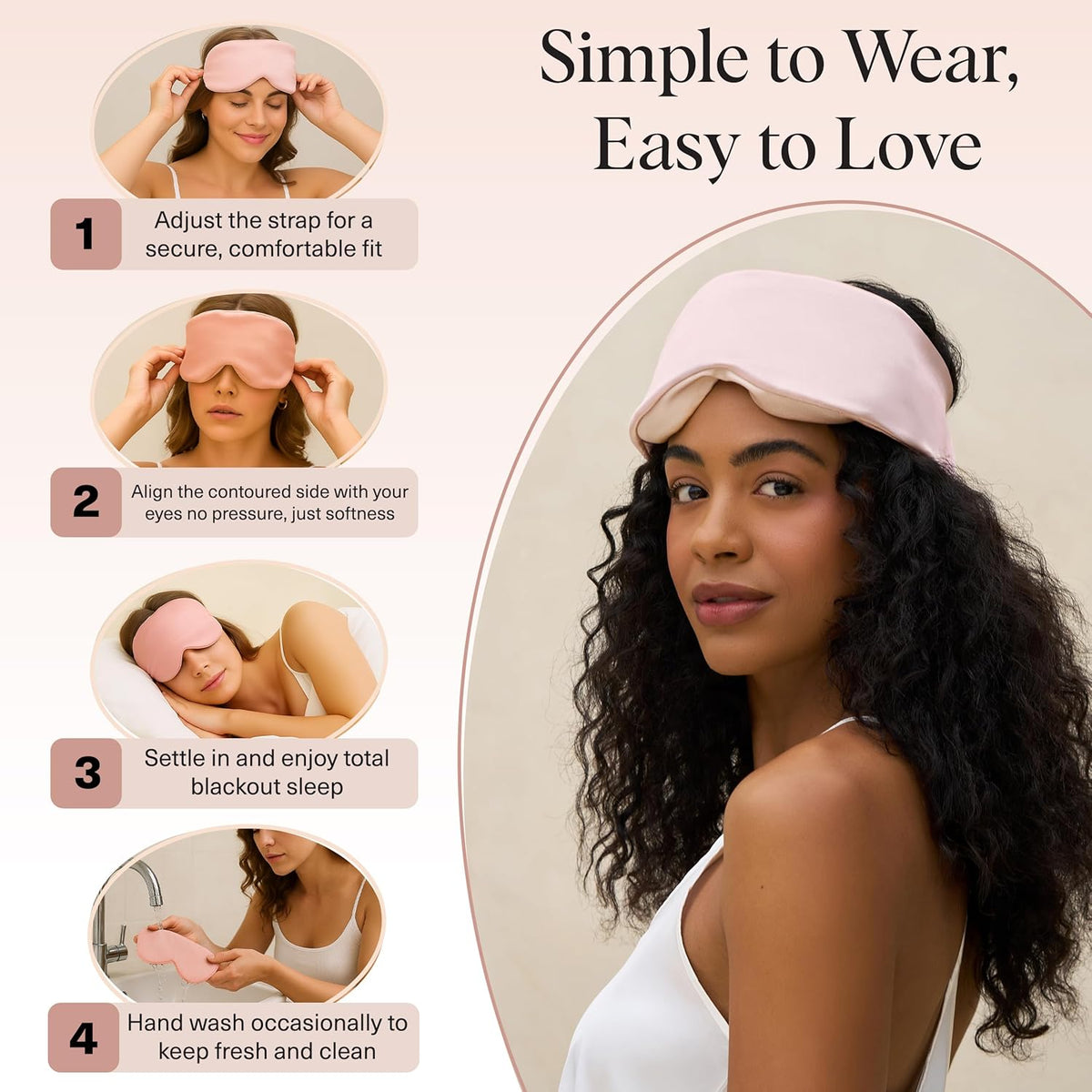 Kitsch Contour Pillow Eye Mask – Patio Napping and Outdoor Day Sleep Solution, Adjustable Blackout Blindfold