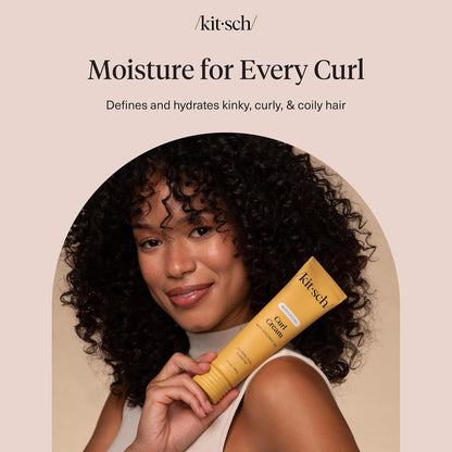 Kitsch Curl Cream for Curly Hair – Wellness Routine Staple, Lightweight Hydration for Defined Curls
