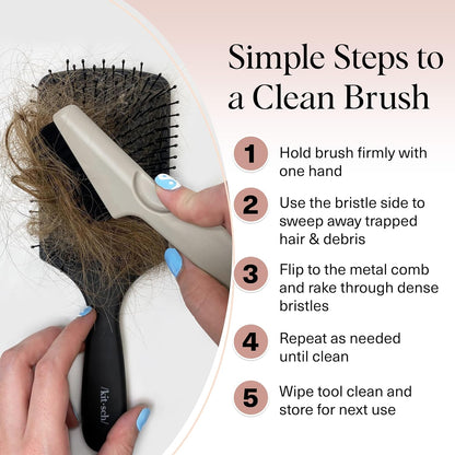 Kitsch Double-Sided Brush Cleaner – Practical Housewarming Present for Best Friend, Compact Hair Stylist Essential